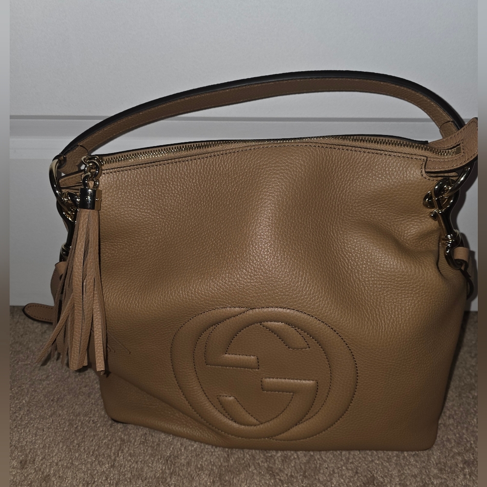 Gucci Tan Leather Shoulder Bag